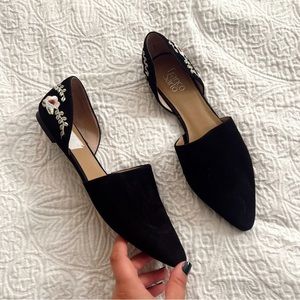 Franco Sarto Embroidered Dorsay Flats
